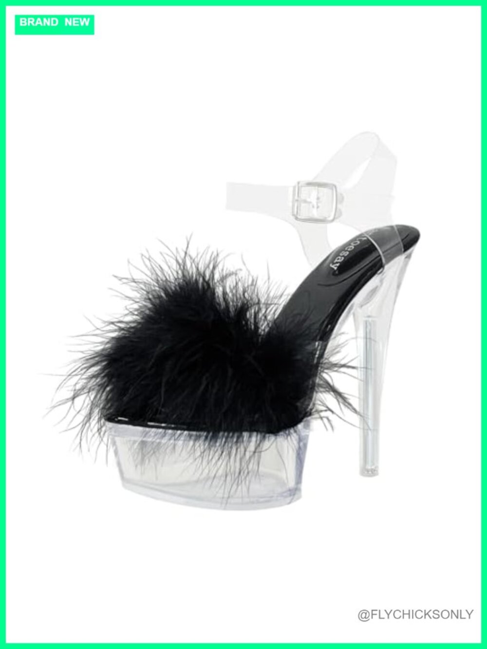 Faux Leather Platform Stiletto Heeled Sandals Ankle Strap